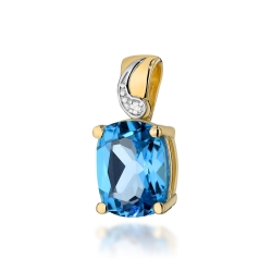 Zawieszka z żółtego złota 585 z topazem i diamentem 0,005ct The Diamonds