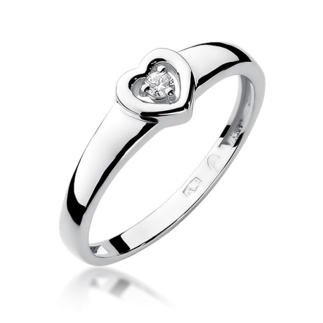 Przejdź do produktu Pierścionek zaręczynowy z białego złota z diamentem 0,04ct Fire Of Love