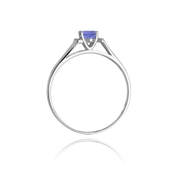 Pierścionek zaręczynowy z białego złota z tanzanitem i diamentami 0,05ct Fire Of Love