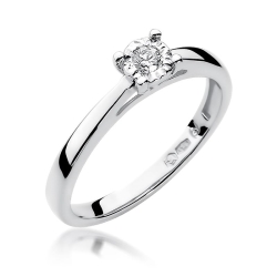 Pierścionek zaręczynowy z białego złota z diamentem 0,08ct Fire Of Love
