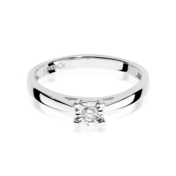 Pierścionek zaręczynowy z białego złota z diamentem 0,08ct Fire Of Love