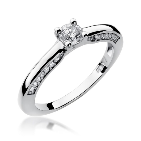 Przejdź do produktu Pierścionek zaręczynowy z białego złota z diamentami 0,44ct Fire Of Love