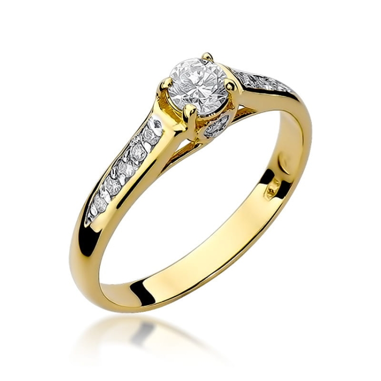 Pierścionek zaręczynowy z żółtego złota z brylantami 0,33ct Fire Of Love