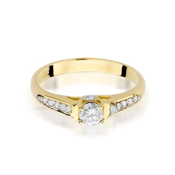Pierścionek zaręczynowy z żółtego złota z brylantami 0,33ct Fire Of Love