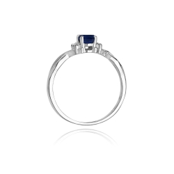 Pierścionek zaręczynowy z białego złota z szafirem i diamentami 0,05ct Fire Of Love