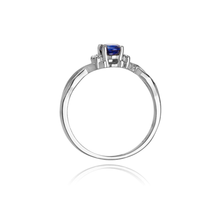 Pierścionek zaręczynowy z białego złota z tanzanitem i diamentami 0,05ct Fire Of Love
