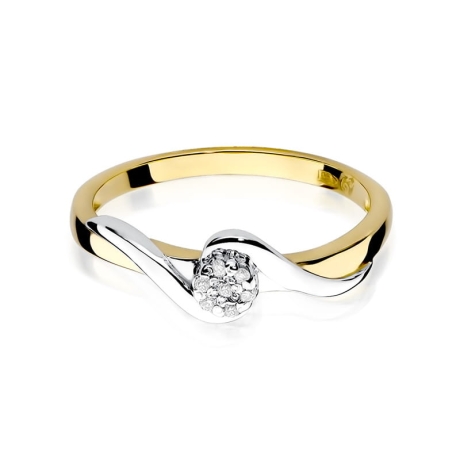 Przejdź do produktu Pierścionek zaręczynowy z żółtego złota z brylantami 0,04ct Fire Of Love 