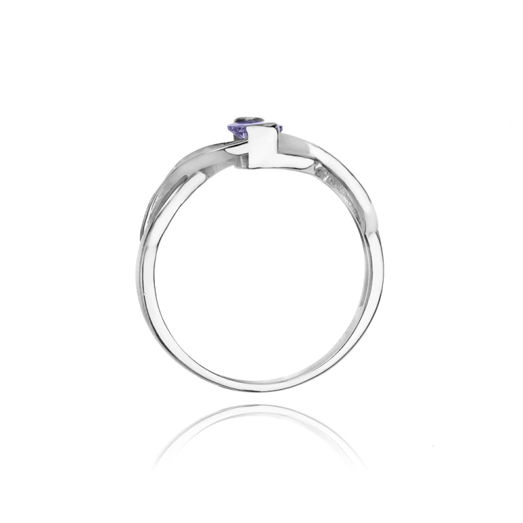 Pierścionek zaręczynowy z białego złota z tanzanitem i diamentami 0,05ct Fire Of Love
