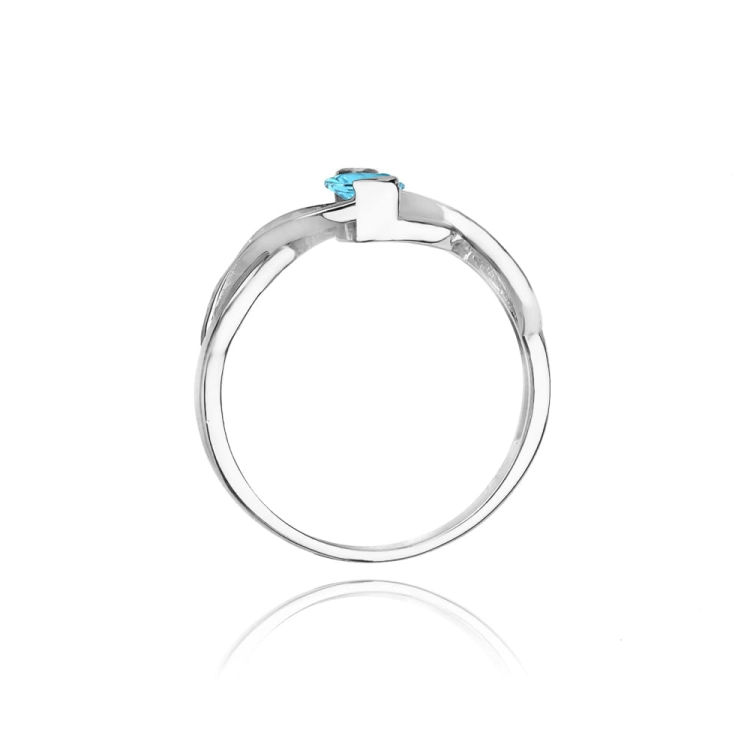 Pierścionek zaręczynowy z białego złota z topazem i diamentami 0,05ct Fire Of Love