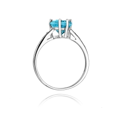 Pierścionek zaręczynowy z białego złota z topazem i diamentami 0,04ct Fire Of Love