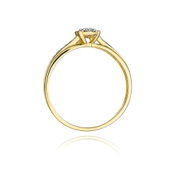 Pierścionek zaręczynowy z żółtego złota z diamentami 0,13ct Fire Of Love