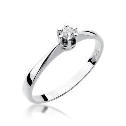 Pierścionek zaręczynowy z białego złota z diamentem 0,10ct Fire Of Love