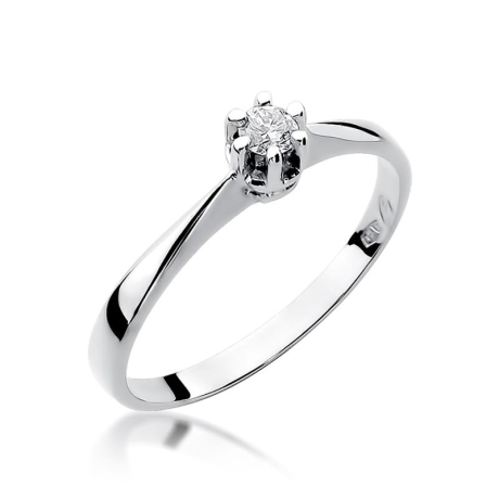Przejdź do produktu Pierścionek zaręczynowy z białego złota z diamentem 0,10ct Fire Of Love