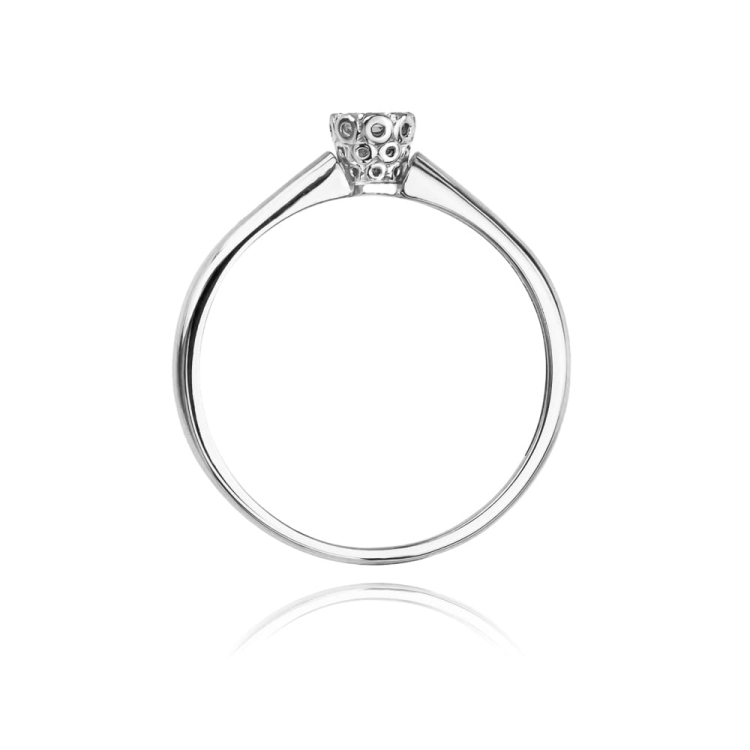 Pierścionek zaręczynowy z białego złota z diamentem 0,13ct Fire Of Love