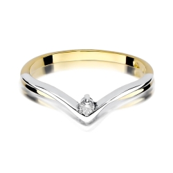 Pierścionek zaręczynowy z żółtego złota z diamentem 0,04ct Fire Of Love