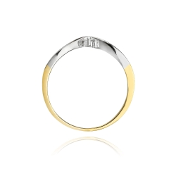 Pierścionek zaręczynowy z żółtego złota z diamentem 0,04ct Fire Of Love