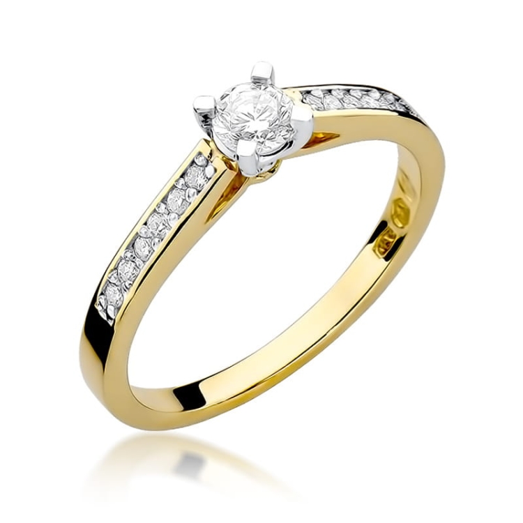 Pierścionek zaręczynowy z żółtego złota z diamentami 0,36ct Fire Of Love