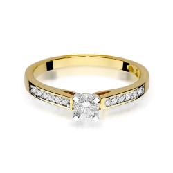 Pierścionek zaręczynowy z żółtego złota z diamentami 0,36ct Fire Of Love
