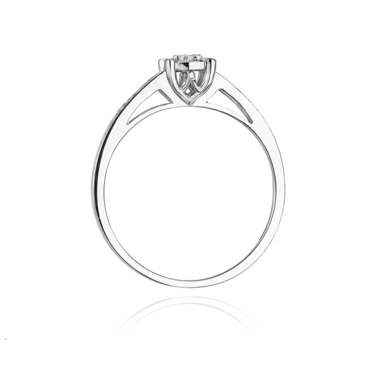 Pierścionek zaręczynowy z białego złota z diamentami 0,12ct Fire Of Love