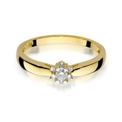 Pierścionek zaręczynowy z żółtego złota z diamentami 0,15ct Fire Of Love