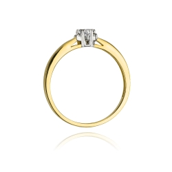 Pierścionek zaręczynowy z żółtego złota z diamentami 0,15ct Fire Of Love