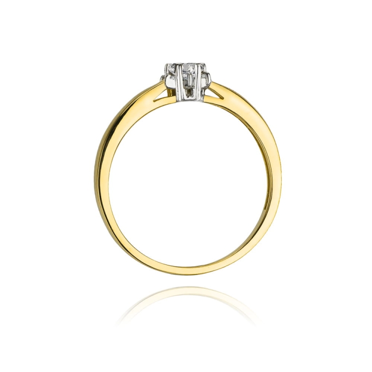 Pierścionek zaręczynowy z żółtego złota z diamentami 0,15ct Fire Of Love