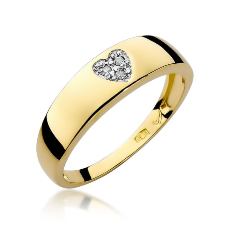 Przejdź do produktu Pierścionek zaręczynowy z żółtego złota z brylantami 0,03ct Fire Of Love 