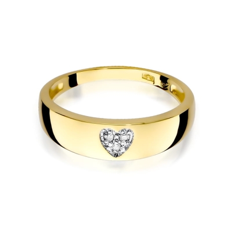 Przejdź do produktu Pierścionek zaręczynowy z żółtego złota z brylantami 0,03ct Fire Of Love 