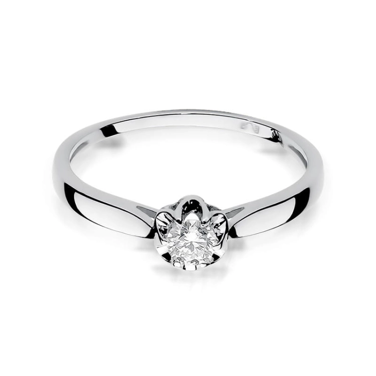 Pierścionek zaręczynowy z białego złota z diamentem 0,15ct Fire Of Love