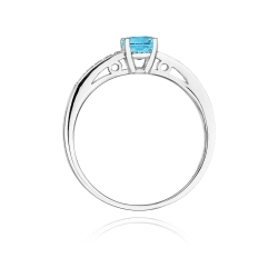 Pierścionek zaręczynowy z białego złota z topazem i diamentami 0,05ct Fire Of Love