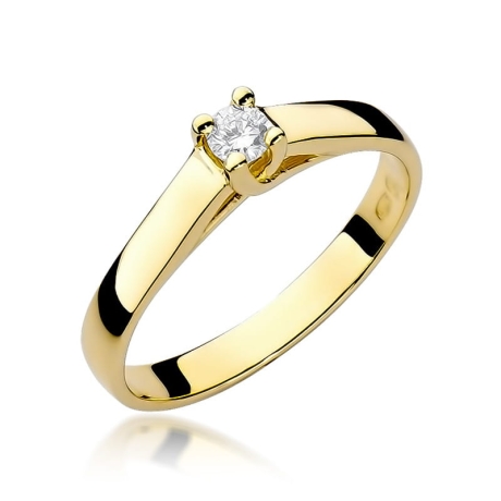 Przejdź do produktu Pierścionek zaręczynowy z żółtego złota z diamentem 0,10ct Fire Of Love 