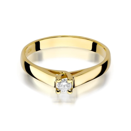Przejdź do produktu Pierścionek zaręczynowy z żółtego złota z diamentem 0,10ct Fire Of Love 