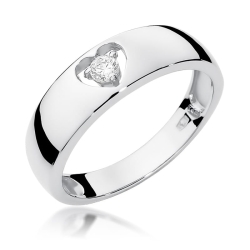 Pierścionek zaręczynowy z białego złota z diamentem 0,10ct Fire Of Love