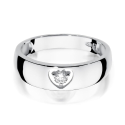 Pierścionek zaręczynowy z białego złota z diamentem 0,10ct Fire Of Love