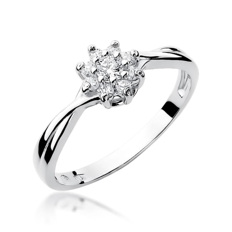 Pierścionek zaręczynowy z białego złota z brylantami 0,22ct Fire Of Love