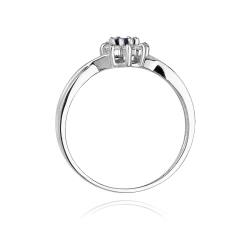Pierścionek zaręczynowy z białego złota z szafirem i diamentami 0,12ct Fire Of Love