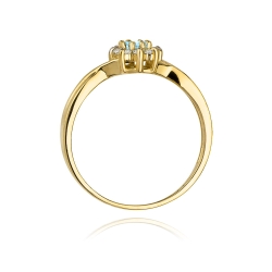 Pierścionek zaręczynowy z żółtego złota z topazem i diamentami 0,12ct Fire Of Love