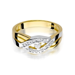 Pierścionek zaręczynowy z żółtego złota z diamentami 0,10ct Fire Of Love