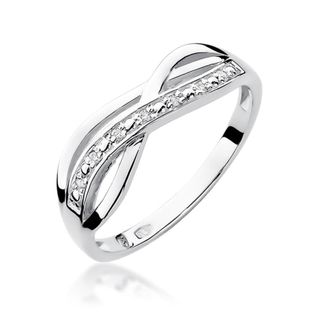 Przejdź do produktu Pierścionek zaręczynowy z białego złota z diamentami 0,06ct Fire Of Love 