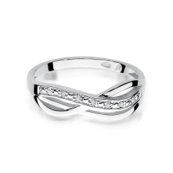 Pierścionek zaręczynowy z białego złota z diamentami 0,06ct Fire Of Love