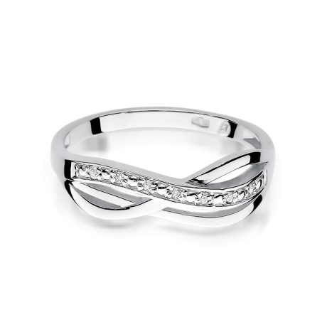 Przejdź do produktu Pierścionek zaręczynowy z białego złota z diamentami 0,06ct Fire Of Love 