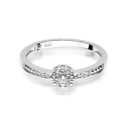 Pierścionek zaręczynowy z białego złota z diamentami 0,09ct Fire Of Love