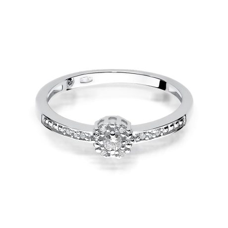 Przejdź do produktu Pierścionek zaręczynowy z białego złota z diamentami 0,09ct Fire Of Love