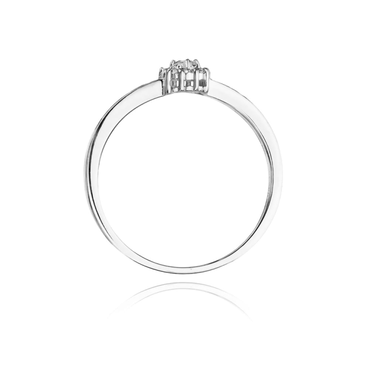Pierścionek zaręczynowy z białego złota z diamentami 0,09ct Fire Of Love