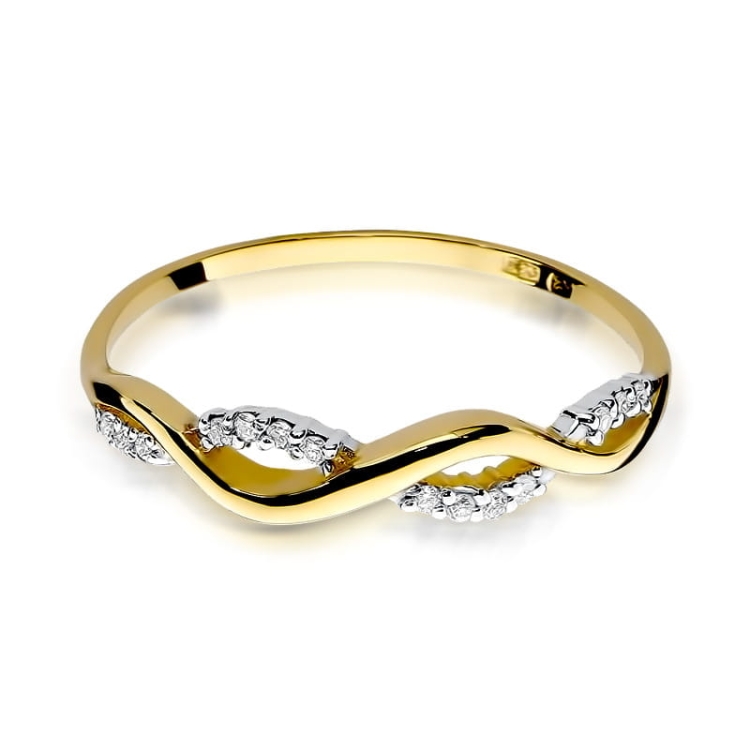 Pierścionek zaręczynowy z żółtego złota z diamentami 0,07ct Fire Of Love