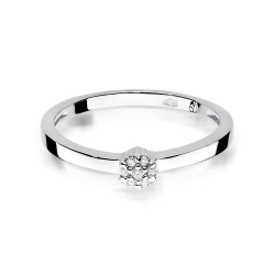 Pierścionek zaręczynowy z białego złota z diamentami 0,04ct Fire Of Love