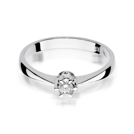 Przejdź do produktu Pierścionek zaręczynowy z białego złota z diamentem 0,03ct Fire Of Love 