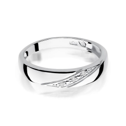 Pierścionek zaręczynowy z białego złota z diamentami 0,02ct Fire Of Love