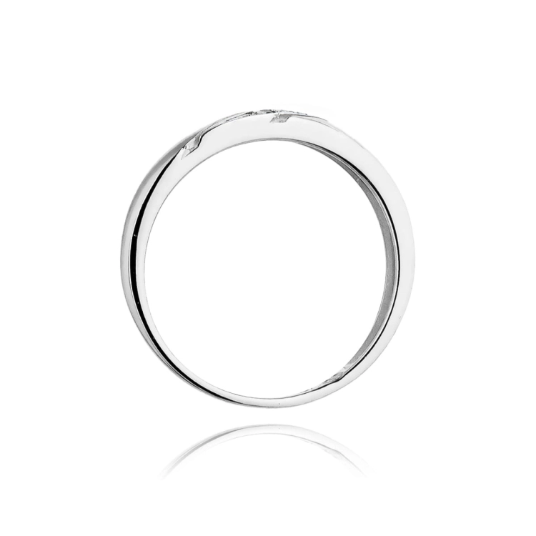 Pierścionek zaręczynowy z białego złota z diamentami 0,02ct Fire Of Love