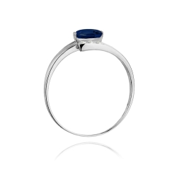 Pierścionek zaręczynowy z białego złota z szafirem i diamentami 0,05ct Fire Of Love